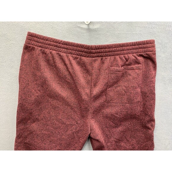 Red Ape Mens Jogger Sweatpants Lace Panel Tapered Drawstring Burgundy Size 4XL - Picture 8 of 13